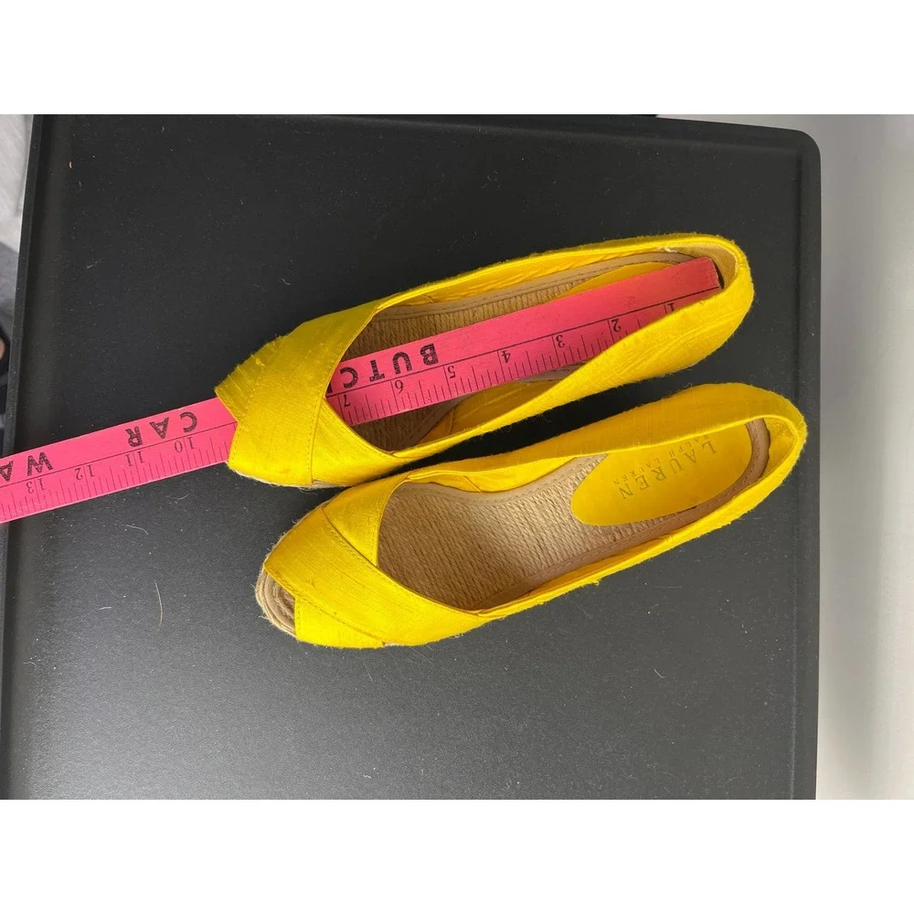 Lauren Ralph Lauren Wedge Sandals Espadrille Peep Toe Resort Summer Coastal